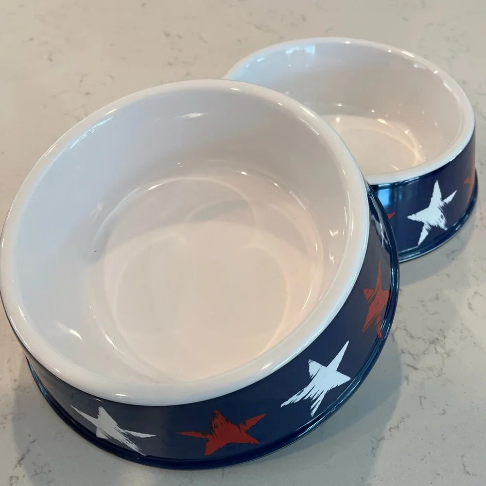 Set of 2 matching large dog bowls